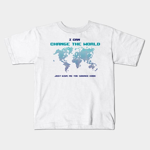I Can Change The World - Funny Programming Jokes - Light Color Kids T-Shirt by springforce